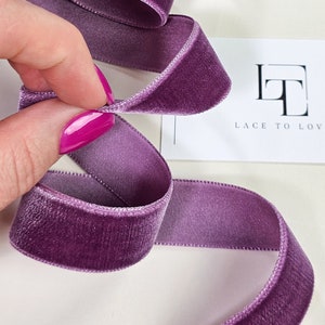 Paars fluwelen lint voor decoratie, handwerk en mode, verkocht per meter, ST1084
