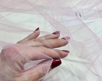 Pink tulle fabric, light pink tulle fabrics by the meter, HT1003