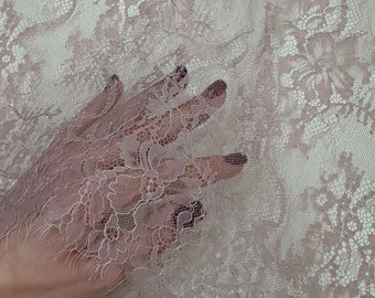Purple lace, violet French lace fabrics by the meter, LK1001