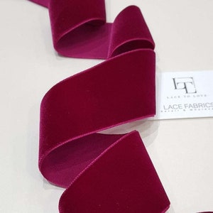 Ruban de velours rouge foncé pour la décoration, l'artisanat et la mode, vendu au mètre, ST1004