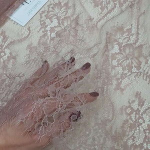 Purple lace, violet French lace fabrics by the meter, LK1001