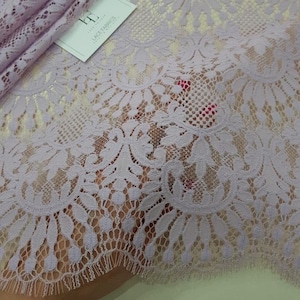 Tissu en dentelle violette au mètre, tissu en dentelle espagnole, dentelle de mariée, dentelle de mariage, dentelle de voile, dentelle de cils, dentelle de lingerie LL18001