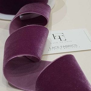 Ruban de velours violet pour la décoration, l'artisanat et la mode, vendu au mètre, ST1008