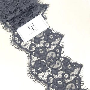 Grey lace trim, grey Alencon lace ribbon, lace fabric by the meter, L31003