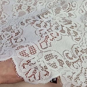 Tessuto di pizzo avorio, pizzo macrame francese bianco, pizzo da sposa color crema, tessuto di pizzo abito da sposa al metro L771023