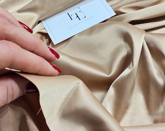 Beige elastic satin fabric, skin colored elastic satin fabrics by the meter, LS6787