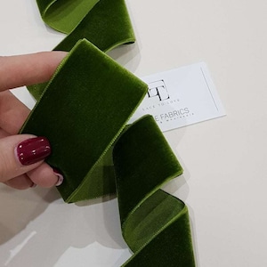 Ruban de velours vert pour la décoration, l'artisanat et la mode, vendu au mètre, ST1005