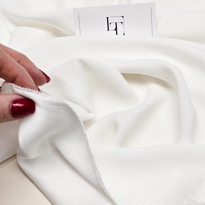 Elfenbein, matter Bubble-Crêpe-Stoff für Brautkleider