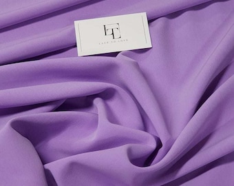 Tissu crêpe élastique violet au mètre, tissu crêpe violet, tissu robe de mariée, tissu jupe, tissu nuptial, KLT003