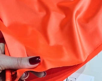 Bright orange elastic satin fabric, orange elastic satin fabrics by the yard, LS6726