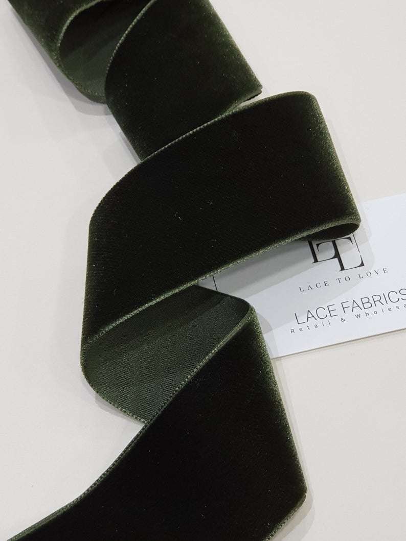 Dark Green Velvet Ribbon for Decoration, Crafts and Fashion, Sold by ...