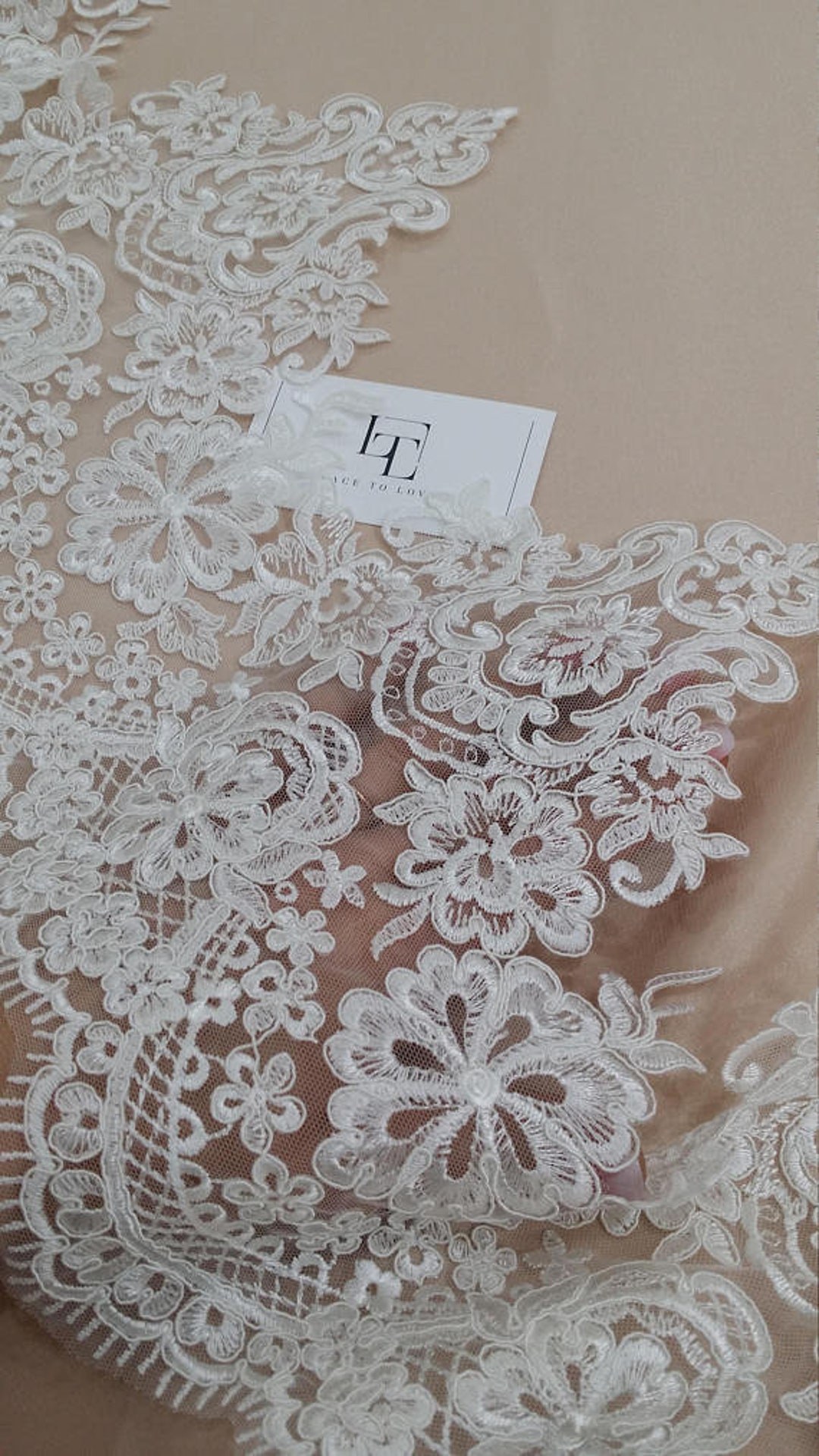 Cream Lace Trim, Ivory Alencon Lace Fabric, EEV2101 - Etsy