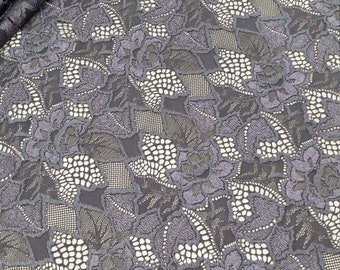 Gray elastic lace, French Chantilly