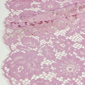 Light purple floral lace fabric sold by the meter, LL16004
