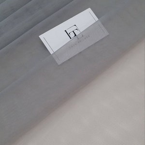 Grey tulle fabric, grey tulle fabric by the meter, T13184