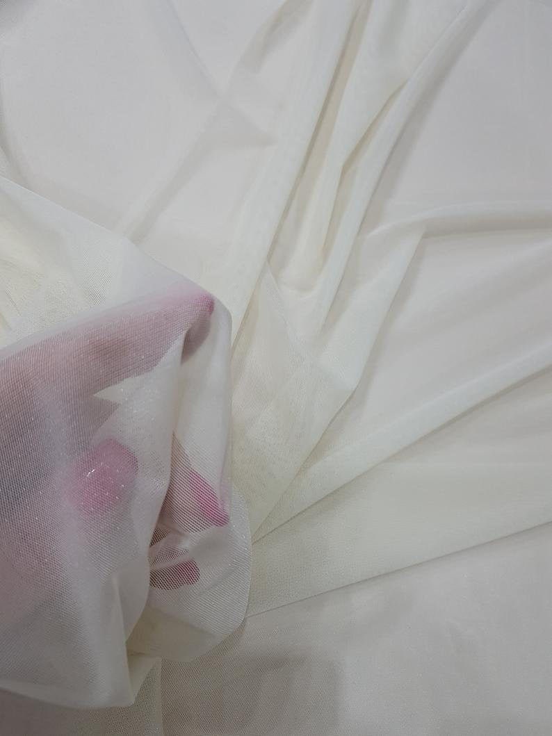 wedding dress fabric cream tulle fabric Ivory elastic tulle fabric by the metre skirt fabric T13181 bridal fabric