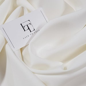 Ivory stretch crepe fabric by the meter, cream crepe fabric, wedding dress fabric, skirt fabric, bridal fabric, KLT001