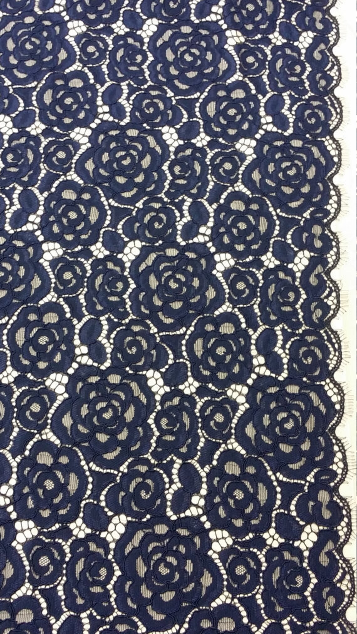 Blue lace fabric blue Spanish lace fabric meterware Etsy