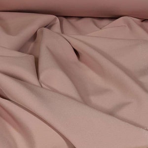 Pink stretch crepe fabric by the meter, dusty pink crepe fabric, wedding dress fabric, skirt fabric, bridal fabric, KLT016