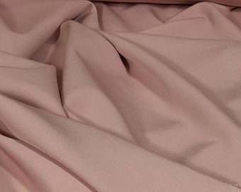 Tissu crêpe élastique rose au mètre, tissu crêpe rose poussiéreux, tissu robe de mariée, tissu jupe, tissu nuptial, KLT016