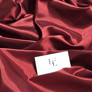 Burgundy elastic lining fabric, wine red stretch lining by the meter, PZ011
