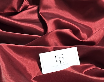 Burgundy elastic lining fabric, wine red stretch lining by the meter, PZ011