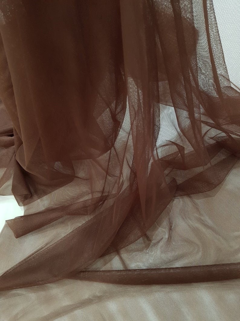 Brown Tulle Fabric Meterware T13162 - Etsy