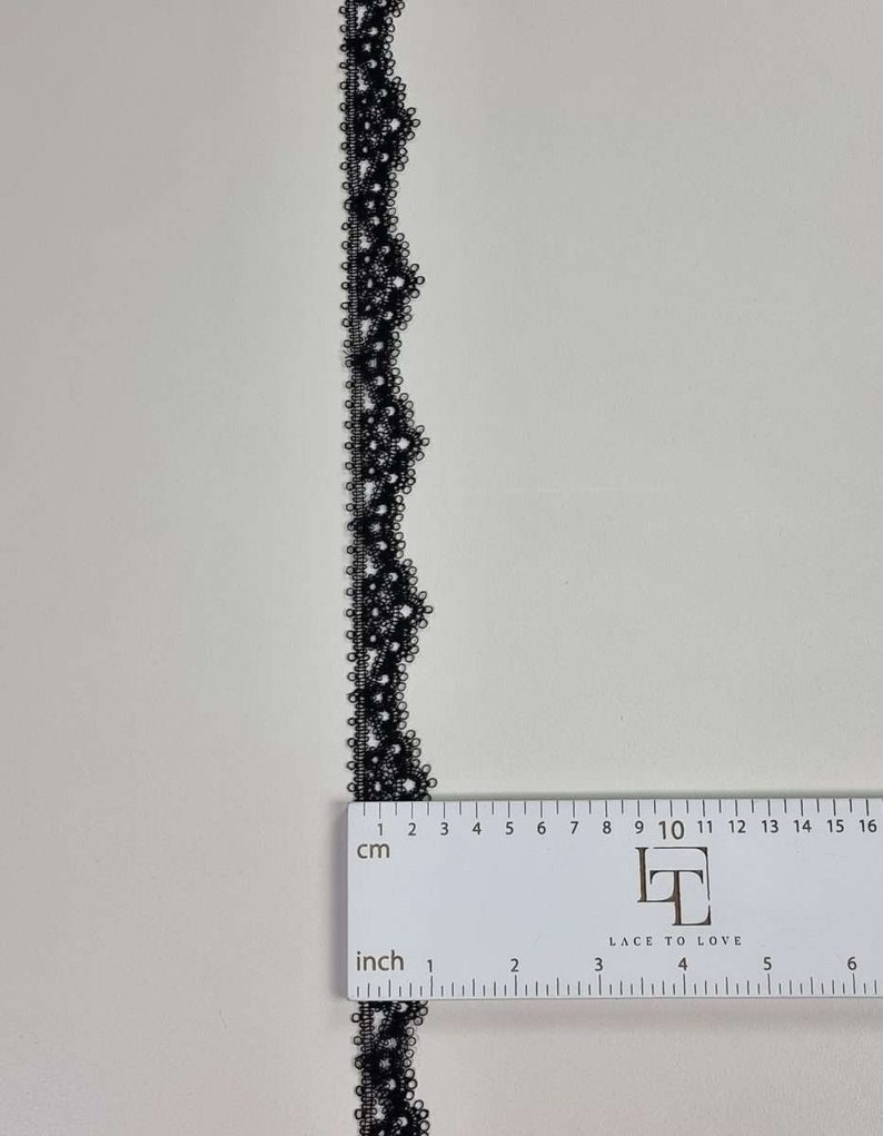 Garniture en dentelle noire, dentelle d'Alençon, tissu de dentelle espagnole au mètre FL47915 image 7