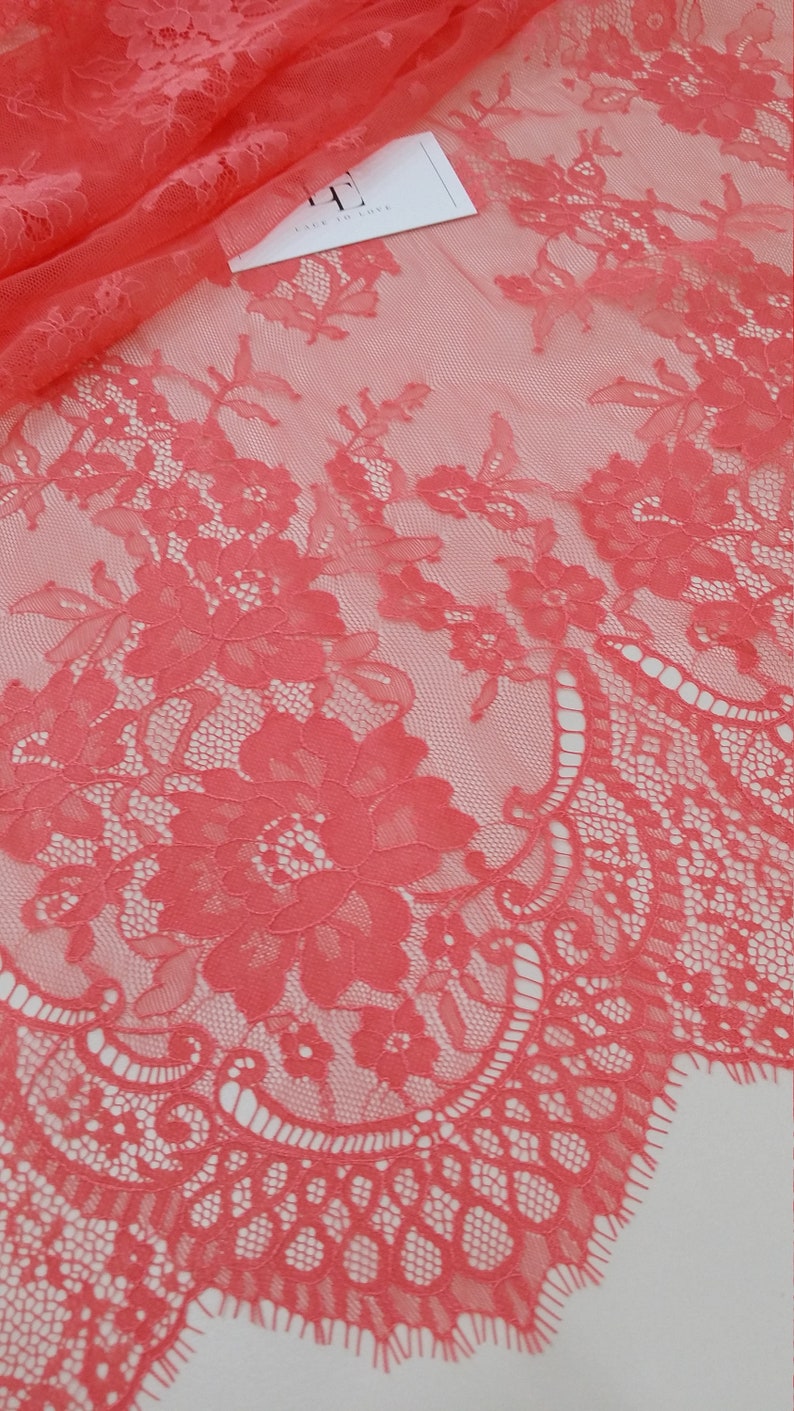 Pink Chantilly Lace French Lace Fabric L77495 | Etsy