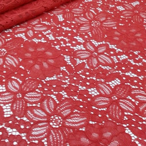 Red lace, Red Spanish Alencon lace fabric