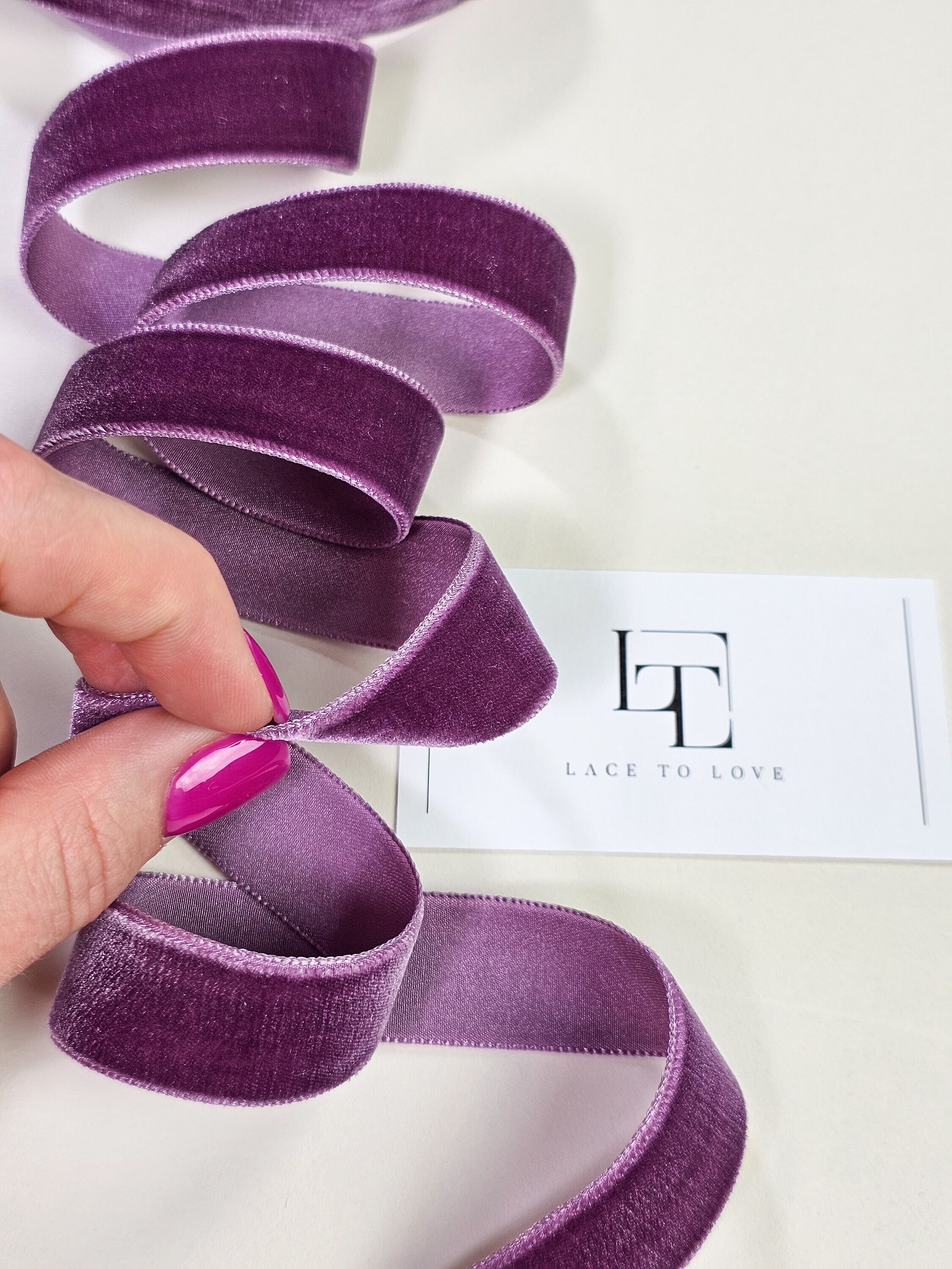 Purple Velvet Ribbon for Decoration, Crafts and Fashion, Sold by