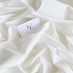 White stretch lining fabric by the meter, light ivory elastic wedding fabric, lining fabric for skirts and dresses, MT6001
