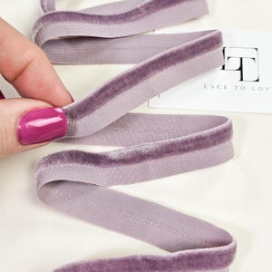 Lila elastische Samtband für Dekoration, Kunsthandwerk und Mode, Meterware, DB1009