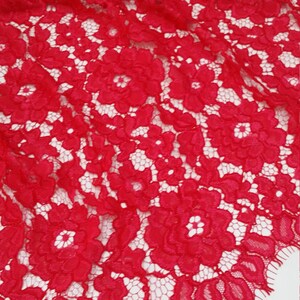 Red lace, Red Spanish Alencon lace fabric