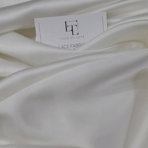 Cream silk satin lining fabric by the meter, SK1001