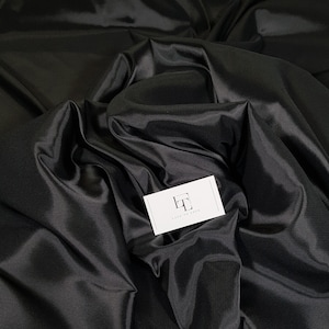 Black elastic lining fabric, black lining by the meter, PZ001