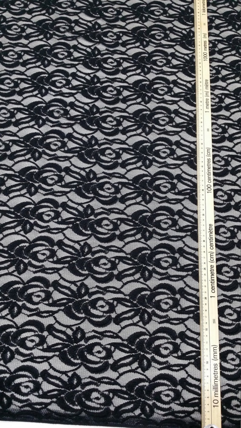 Black Lace Lace fabric with wool