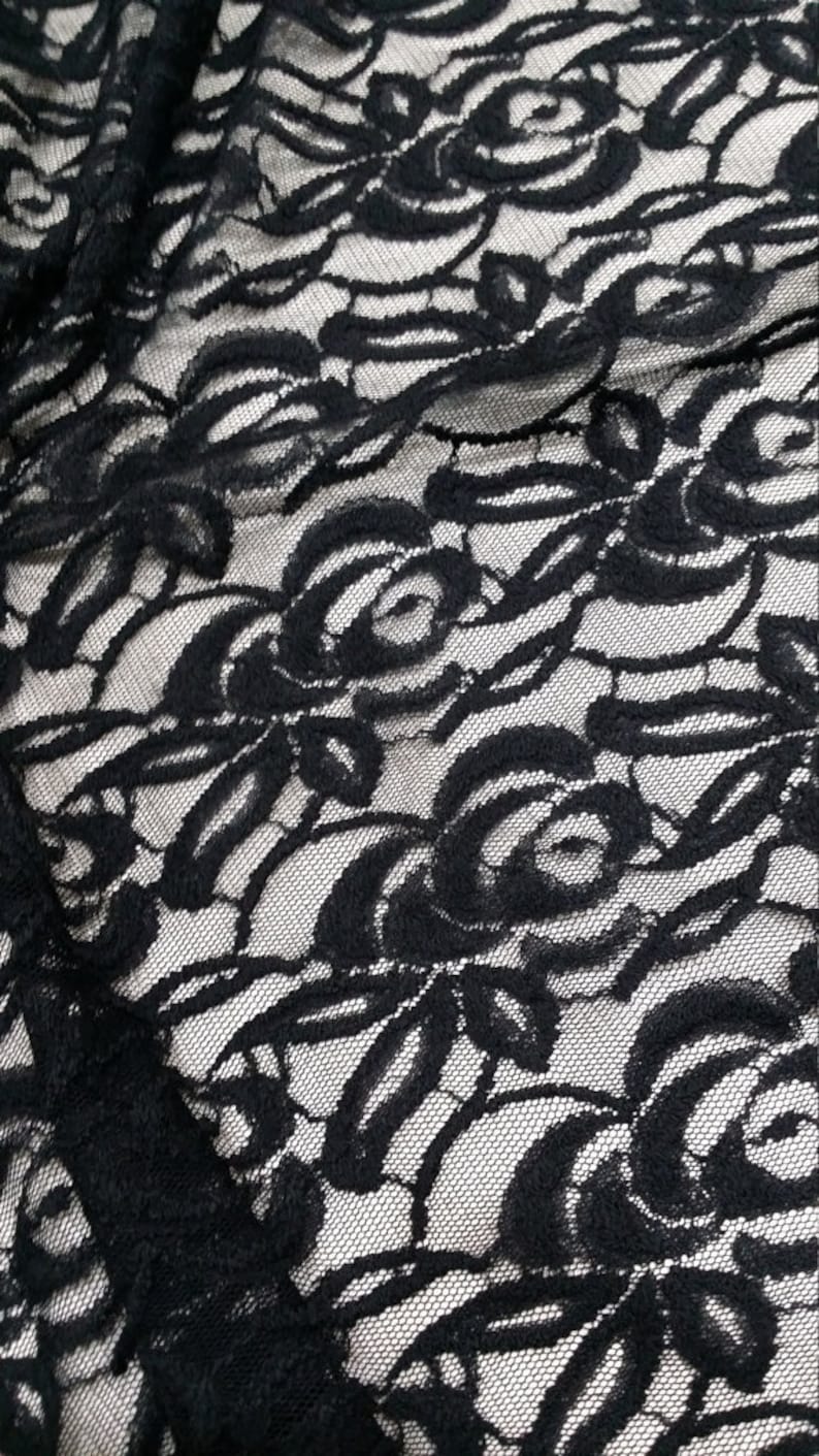 Black Lace Lace fabric with wool