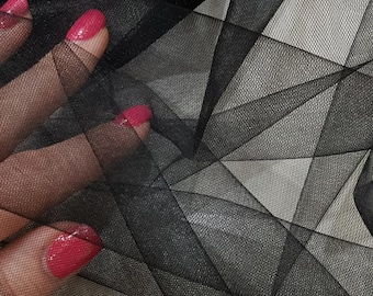 Black tulle fabric by Lace To Love, black tulle fabric by the meter TK9536
