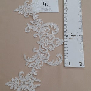 Cream lace trim, Ivory Alencon lace ribbon, EEV2113 image 3