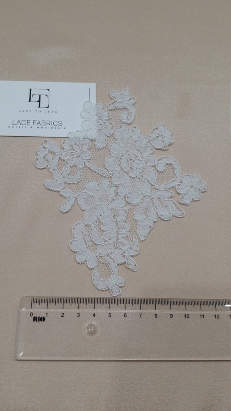 Cream Lace Appliques, White French, M0054 image 3