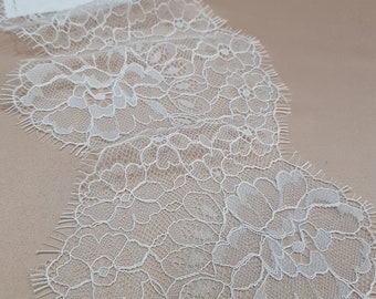 Cream lace trim from Lace To Love, ivory wedding lace fabric, white lace by the meter, WDL6005
