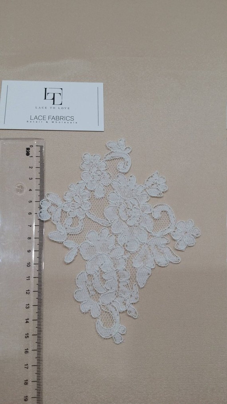 Cream Lace Appliques, White French, M0054 image 4