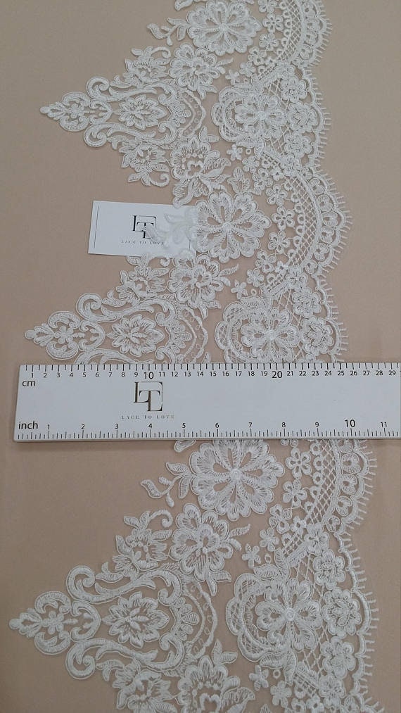 Cream Lace Trim, Ivory Alencon Lace Fabric, EEV2101 - Etsy