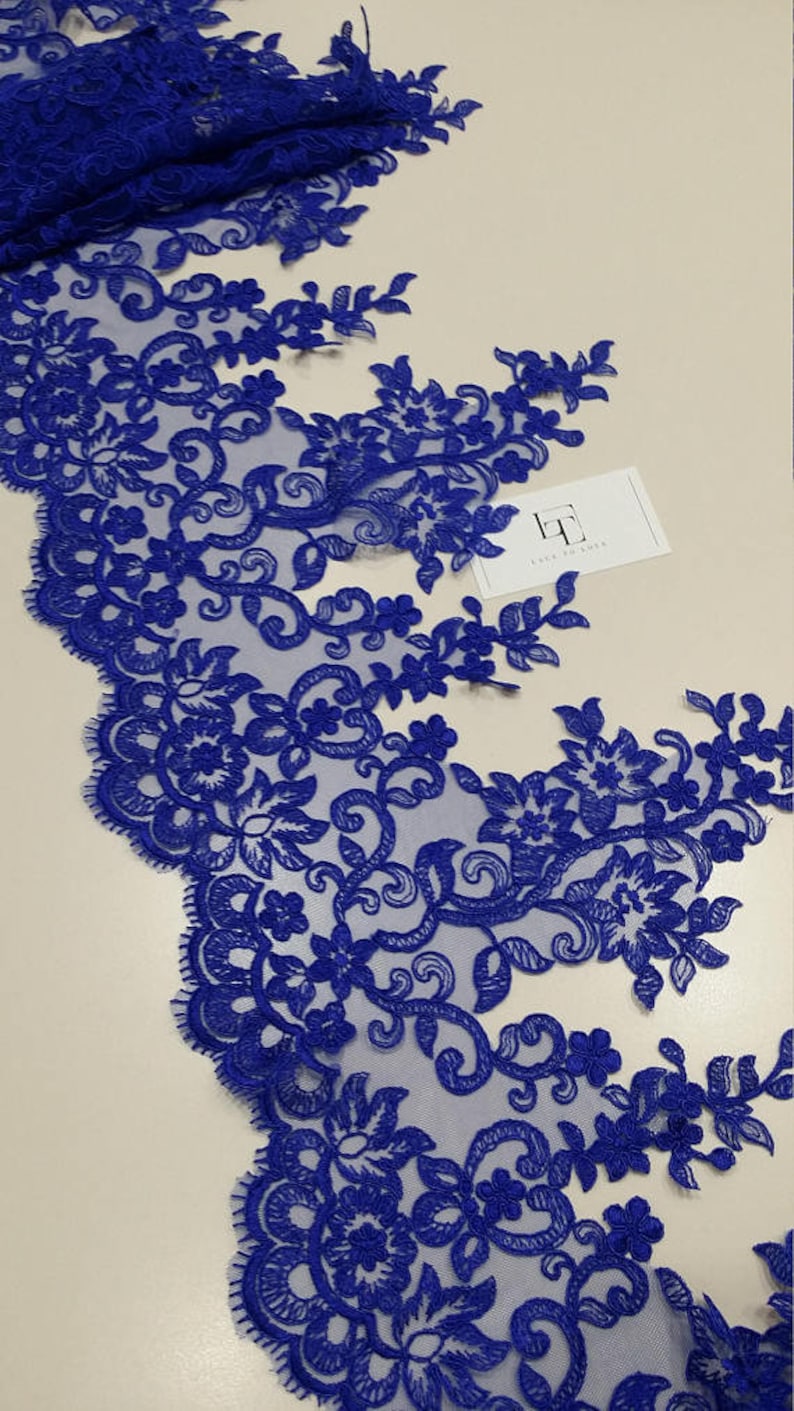 Blue Lace Trimming sold by the meter image 1