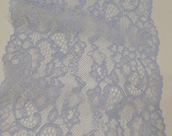 Blue lace trim, French lace fabric