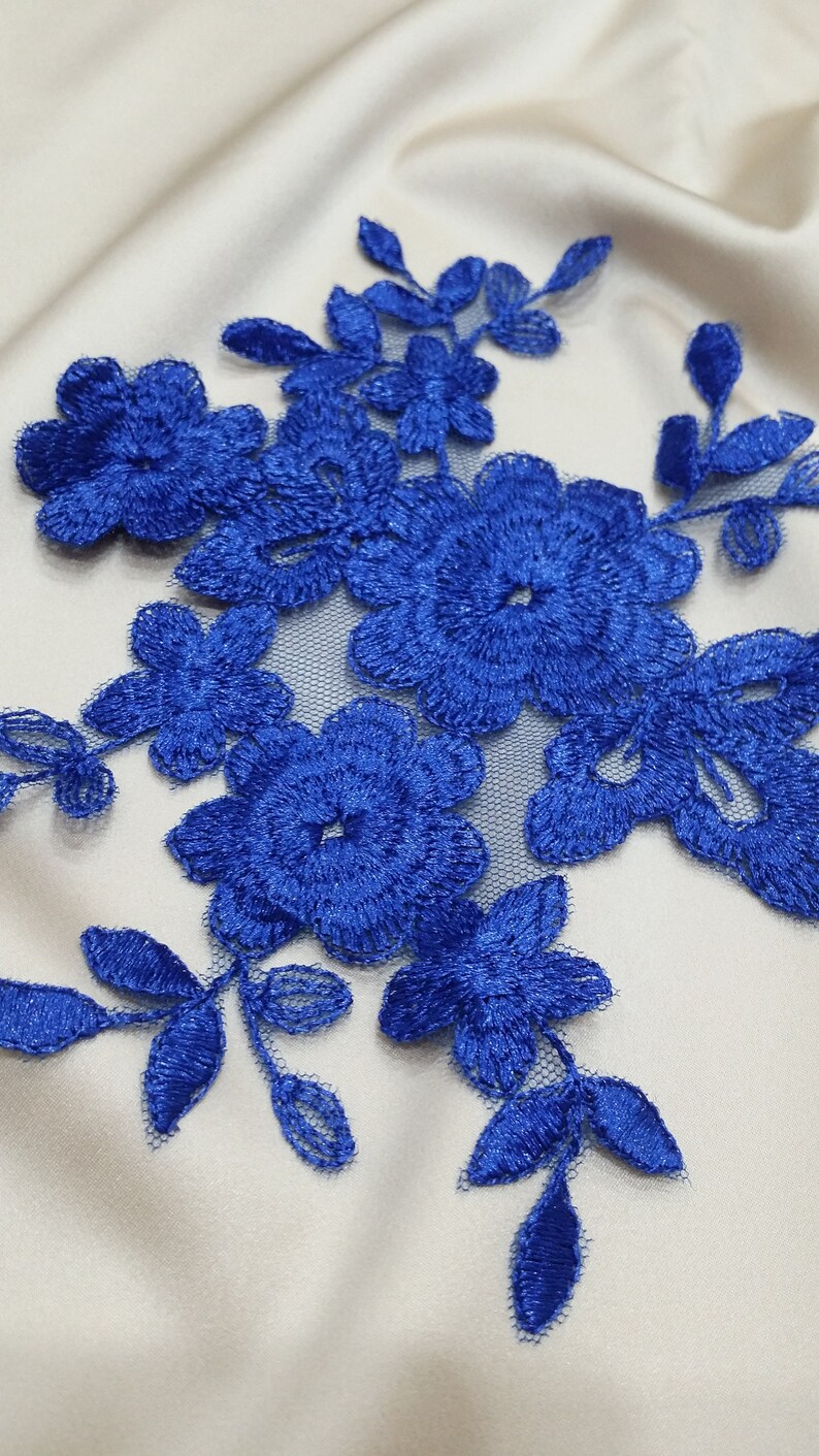 Blue lace appliques, blue accessories, M0007 image 3