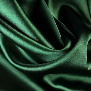 Green elastic satin fabric, emerald green elastic satin fabric by the meter, BL1005 image 1