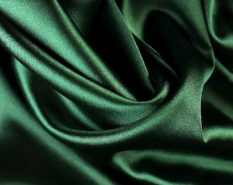 Green elastic satin fabric, emerald green elastic satin fabric by the meter, BL1005