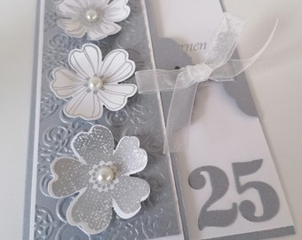 Carte d'anniversaire de mariage en argent